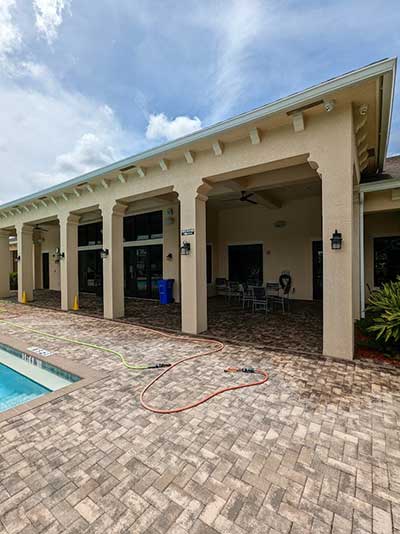 Images of building pressure cleaning in Indian River County