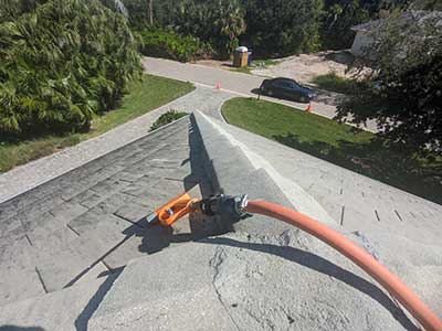 Images of roof pressure cleaning in Indian River County