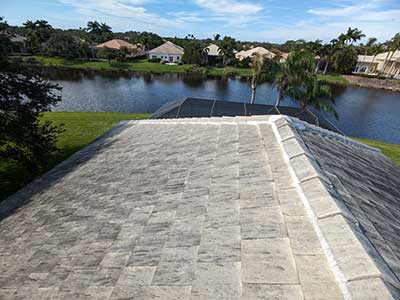 Images of roof pressure cleaning in Indian River County