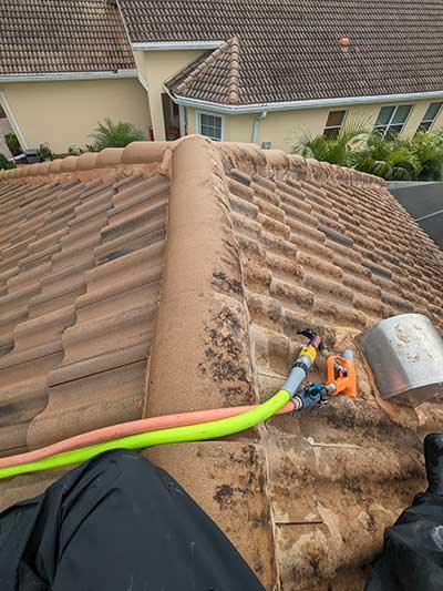 Images of roof pressure wash in Indian River County